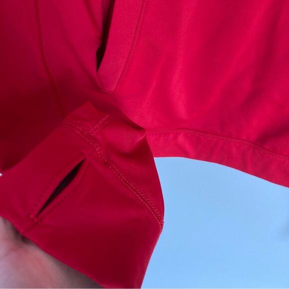 Abercrombie & Fitch Mens Medium Red Quarter Zip Pullover Y2K Activewear Athletic - Picture 6 of 10